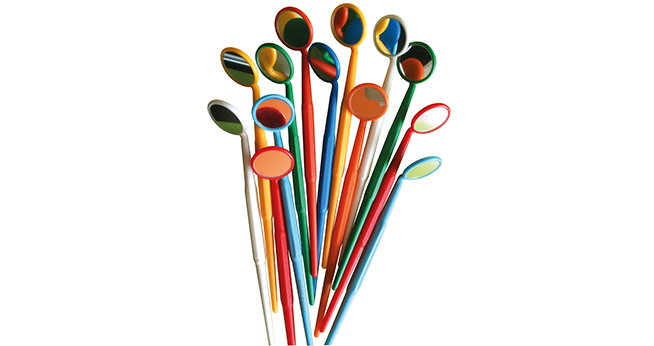 Colored plastic mounting